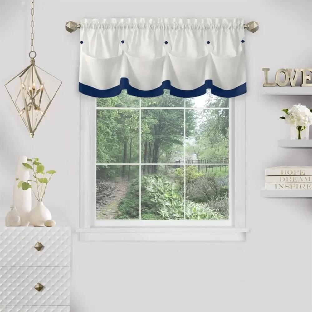 PowerSellerUSA Two-Tone Tier Pair Panels and Valance Kitchen Curtains Set for